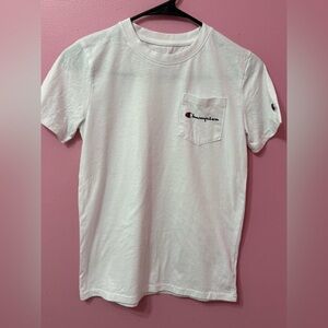 Champion boys' t-shirt, size L, white, short sleeves.